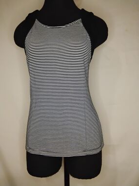 Banana Republic Black and White Striped Tank Top